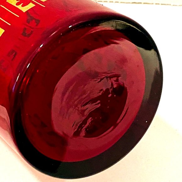 Vintage Glass Flower Vase Bright Red Cranberry and Gold  *READ* - Picture 5 of 5